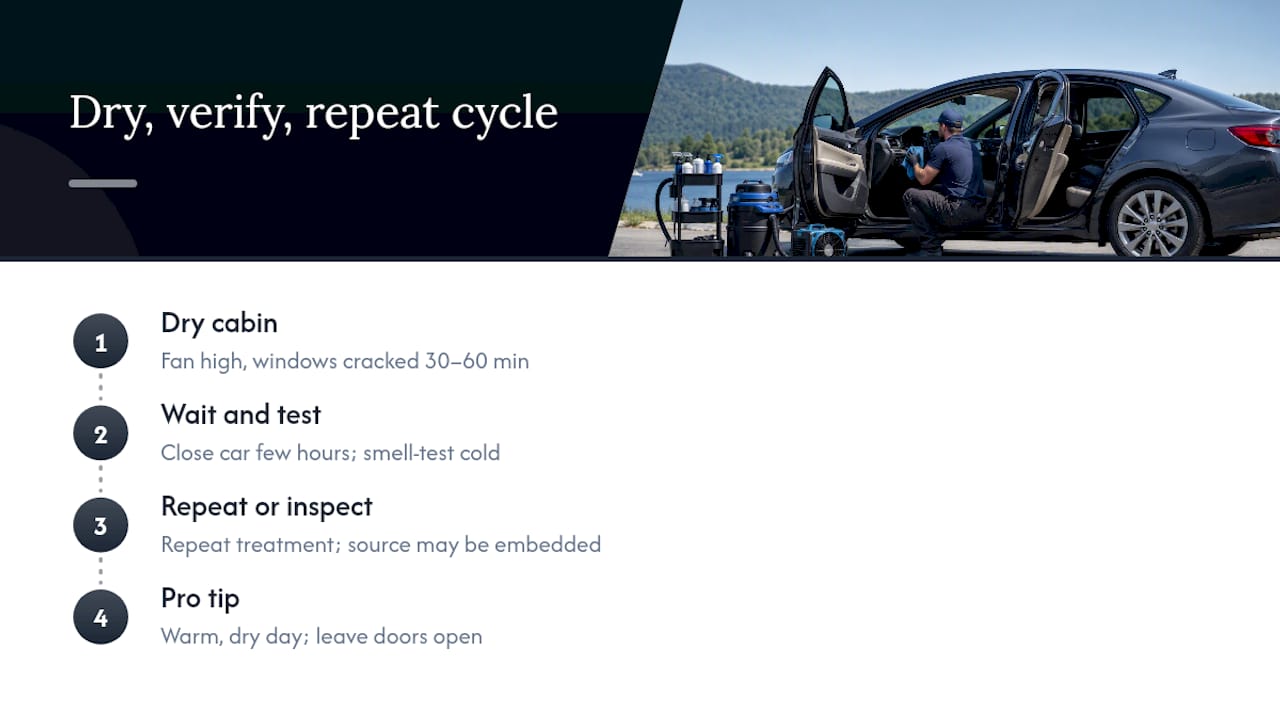 Dry verify repeat odor removal cycle
