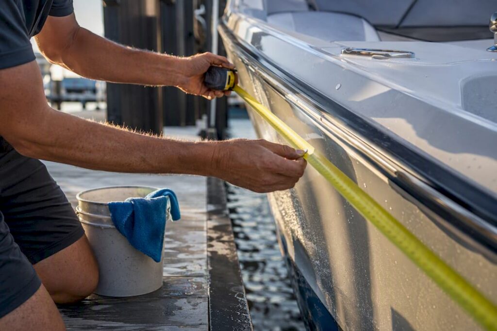 Measuring boat hull for detailing quote