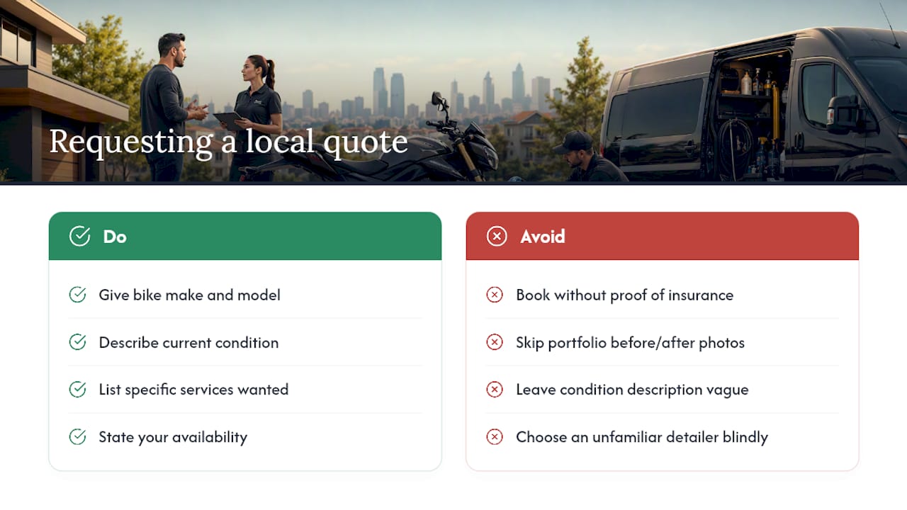 Get Matched With a Vetted Mobile Motorcycle Detailer — overview diagram
