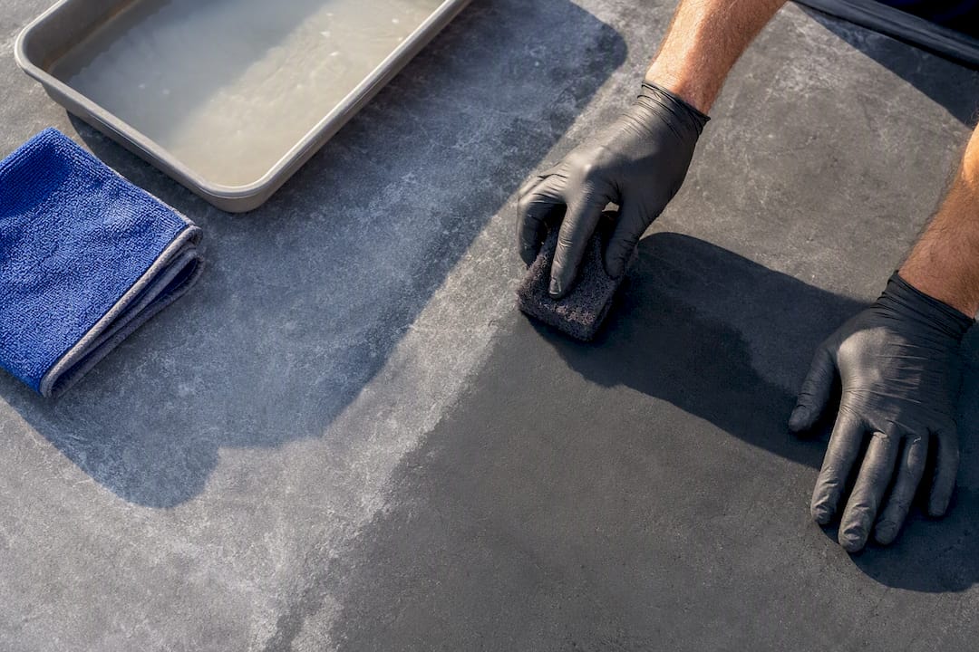 Removing chalky oxidation from EPDM roof