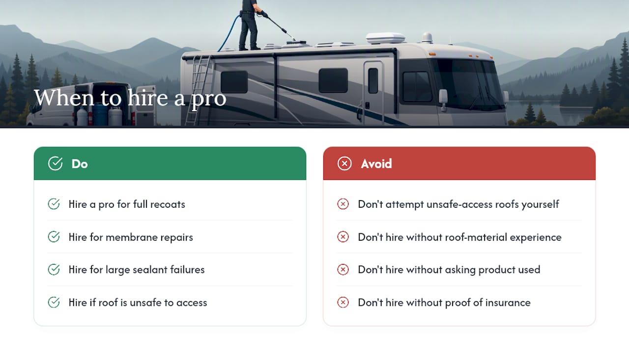 When Should You Hire a Professional for RV Roof Work? — overview diagram
