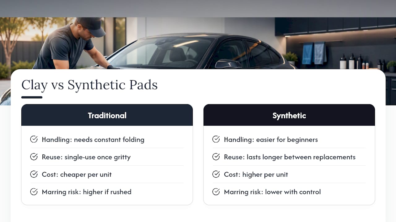Traditional clay and synthetic pad comparison