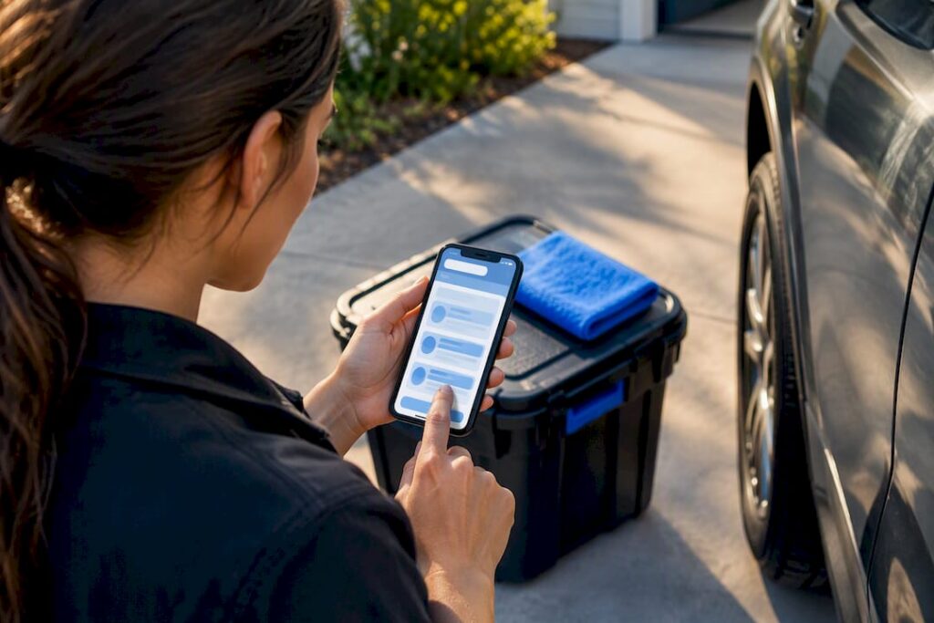 Owner comparing mobile detailing quotes